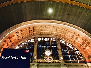 Image showing Frankfurt Main Station in Germany at night