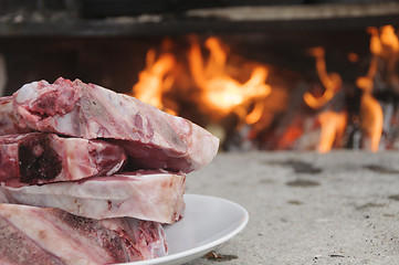 Image showing Raw steaks fiorentina-style, ready to be cooked