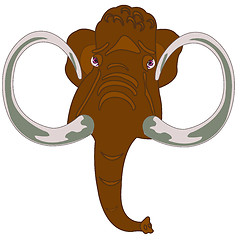 Image showing Head animal mammoth.Head of the mammoth on white background