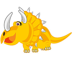 Image showing Cartoon of the dinosaur Eotriceratops.Vector illustration of the dinosaur