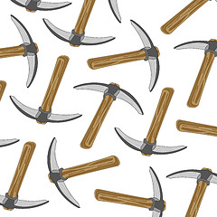 Image showing Worker instrument pickax pattern on white background