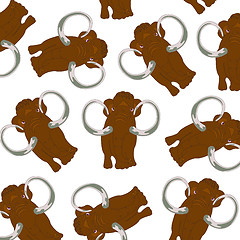 Image showing Prehistorical animal mammoth pattern on white background