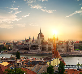 Image showing Sun over Parliament