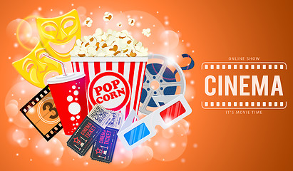 Image showing Cinema and Movie Banner