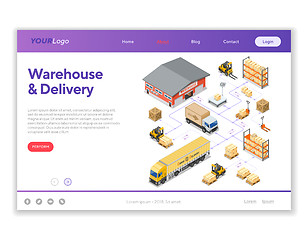 Image showing Warehouse Storage and Delivery Isometric Infographics