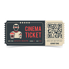 Image showing Cinema Ticket with QR Code