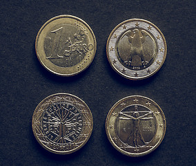 Image showing Vintage Euro coins of many countries