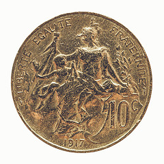 Image showing Vintage Old French coin