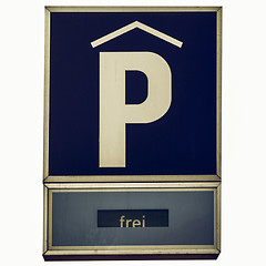 Image showing Vintage looking Parking sign