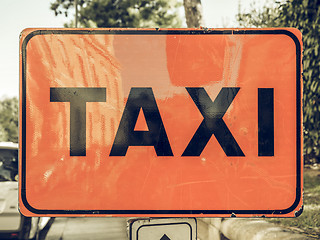 Image showing Vintage looking Taxi sign