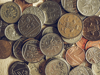 Image showing Vintage Pound coins