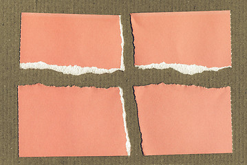 Image showing Vintage looking Red Torn paper pieces