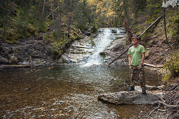 Image showing Traveling to the waterfall