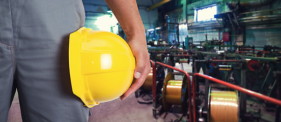 Image showing Worker with safety helmet