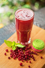 Image showing Summer cranberries smoothie