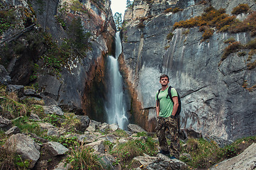 Image showing Traveling to the waterfall