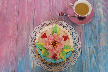 Image showing cakes on color background