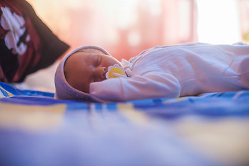 Image showing Sleeping newborn baby