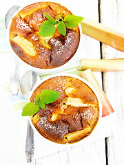 Image showing Klafuti with rhubarb in bowl on table top