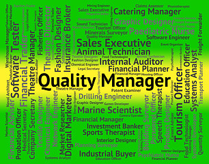 Image showing Quality Manager Represents Boss Chief And Jobs