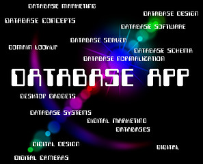 Image showing Database App Means Computing Word And Software