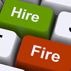 Image showing Hire Fire Keys Shows Human Resources Or Recruitment