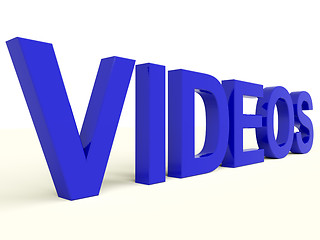 Image showing Videos Word In Blue Showing Dvd Or Multimedia