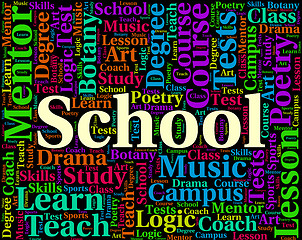 Image showing School Word Shows Schools Academies And Words