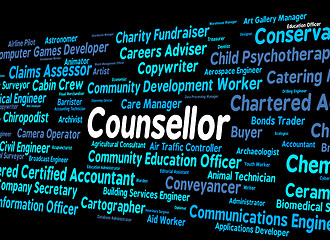 Image showing Counsellor Job Means Adviser Hiring And Occupation