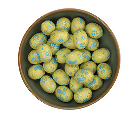 Image showing Colorful chocolate easter eggs