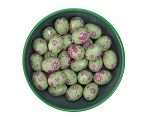 Image showing Colorful chocolate easter eggs