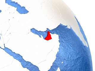 Image showing United Arab Emirates on elegant globe