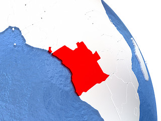 Image showing Angola on elegant globe