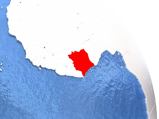 Image showing Ivory Coast on elegant globe