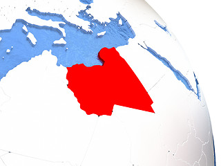 Image showing Libya on elegant globe