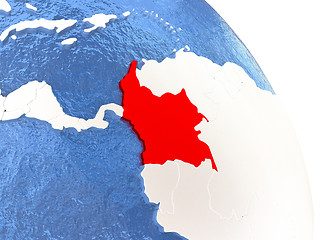 Image showing Colombia on elegant globe