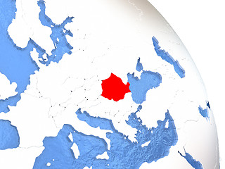 Image showing Romania on elegant globe