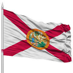 Image showing Isolated Florida Flag on Flagpole, USA state