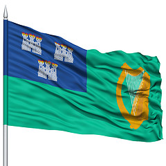 Image showing Dublin City Flag on Flagpole