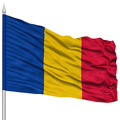 Image showing Chad Flag on Flagpole