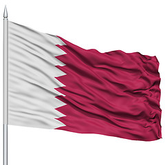 Image showing Qatar Flag on Flagpole