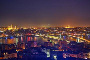 Image showing Night lights of Istanbul