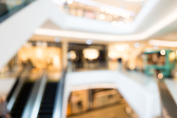 Image showing Blurred image of shopping mall and people