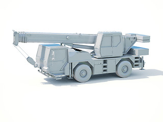 Image showing Truck Mounted Crane on White