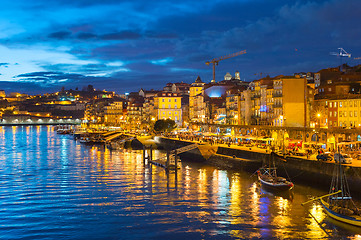 Image showing Night view of Porto, Portugal