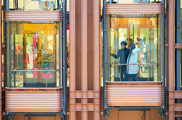 Image showing Shopping mall lift