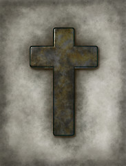 Image showing christian cross on grunge background