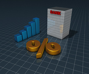 Image showing bank building and percent symbol