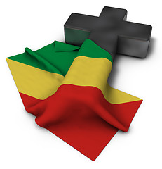 Image showing christian cross and flag of the congo