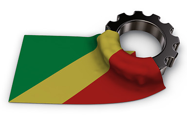 Image showing gear wheel and flag of the congo